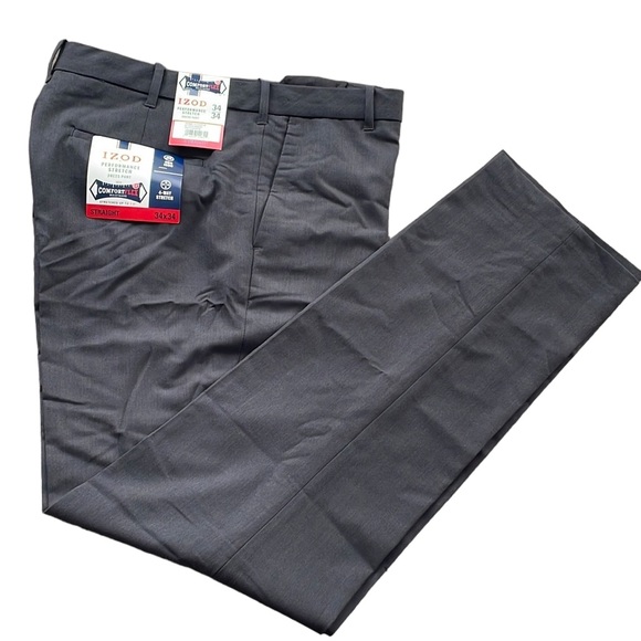 IZOD Men's Performance Stretch Straight Dress Pant - Picture 5 of 6